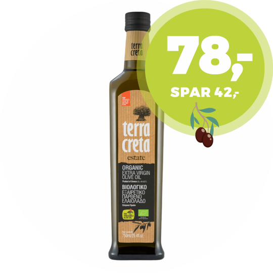 Terra Creta økologisk ekstra jomfru olivenolie, 750 ml.